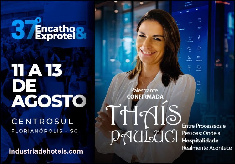 Palestra de Thaís Pauluci no Encatho & Exprotel 2026 - Feiras de Turismo